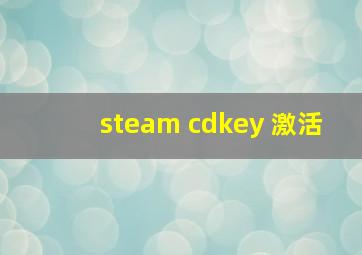 steam cdkey 激活